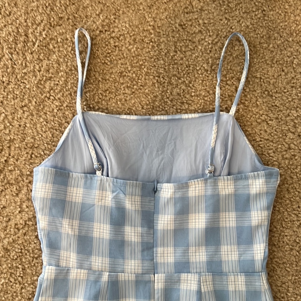 Nordstrom BP Gingham Mini Blue Dress - Picture 6 of 7